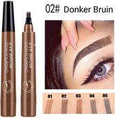 Eyebrow Pencil - Microblading - Long Lasting Wenkbrauwpotlood - 4 Tip - Donker Bruin