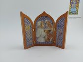 Eerste Heilige Communie Icoon Drieluik Meisje 12 x 10 x 0,8 cm, hout