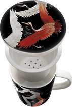 Theebeker koffiekop bestaande uit kop 300 ml met filter plus deksel.