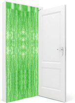 4x stuks folie deurgordijn groen 200 x 100 cm - Feestartikelen/versiering - Tinsel deur gordijn