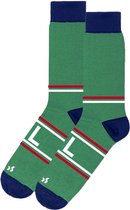 dstinctive - kerst sokken met personalisatie / initiaal / letter - L -  strepen - maat 35-40