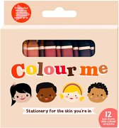 Colour Me Kids Vegan Crayons – huidskleur kinder krijtjes - 12 stuks