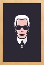 JUNIQE - Poster in houten lijst Lagerfeld -20x30 /Wit & Zwart