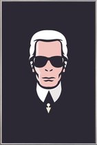 JUNIQE - Poster met kunststof lijst Lagerfeld -13x18 /Wit & Zwart