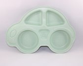 Assiette Voiture - Compartiments - Assiette Enfant - Assiette Bébé - Vaisselle pour enfants - Durable - Vert
