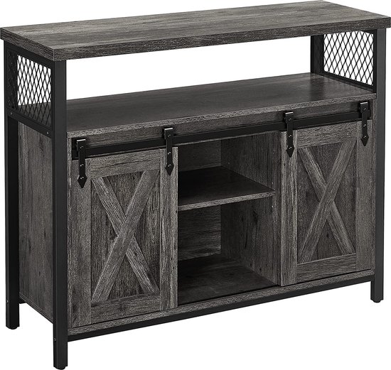 COSTWAY Sideboard weiß, Küchenschrank mit Arbeitsplatte 100 x 40cm