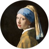 Muurcirkel Meisje met de Parel Johannes Vermeer 30 cm  - rond schilderij - wandcirkel
