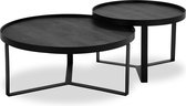 Icon Living - Hub 005 - Salontafel - 2-delig - Hout - Zwart