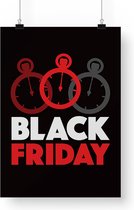 Black Friday Poster - A1 Formaat - Zwart met Rood en Wit - Blueback