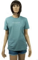 Powerfully T-shirt Geborduurd Citadel Blue - Lichtblauw - Dames – Maat XL