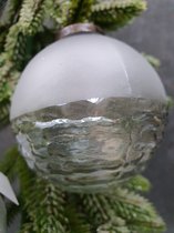 house of seasons kerst ornament bal/dennenappel glas groen H11 D7 set van 8