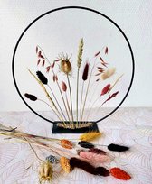 StyleSteef - Staande droogbloem ring - Droogbloemen - 30 cm - zwart