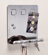 Decopatent® Magnetisch Sleutelrek - RVS - Sleutelkastje voor binnen - Wand Sleutelrek voor 6 Sleutels - Muur Sleutelrekje - Magneetbord Inclusief 4 Magneten