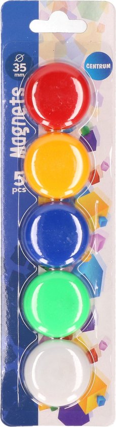 5x stuks gekleurde magneten van 35 mm - Koelkast memo of hobby speelgoed magneten
