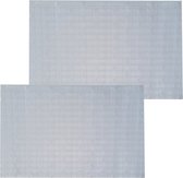 2x stuks badmatten/douchematten transparant geweven patroon 50 x 50 cm - Anti-slip mat voor in de douchecabine