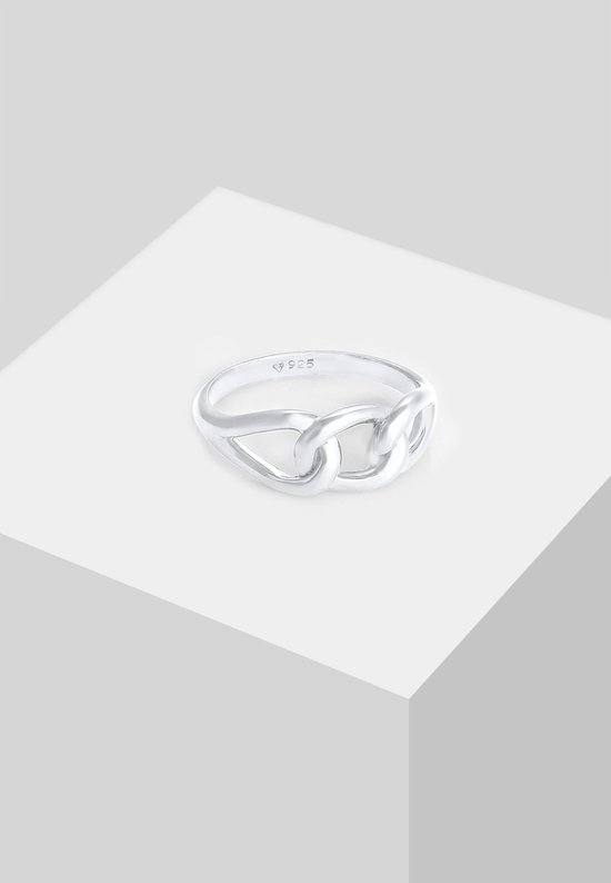 Elli - Ring - Dames Knopen Symboolketting Look in verguld 925 Sterling Zilver - Dames