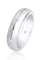 Elli PREMIUM Ring Dames Basis Band Ring met Diamant (0.03 ct.) in 925 Sterling Zilver