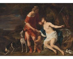 Diamond painting - Venus en Adonis van Ferdinand Bol - Oude meesters - Geproduceerd in Nederland - 40 x 60 cm - canvas materiaal - vierkante steentjes - Binnen 2-3 werkdagen in huis