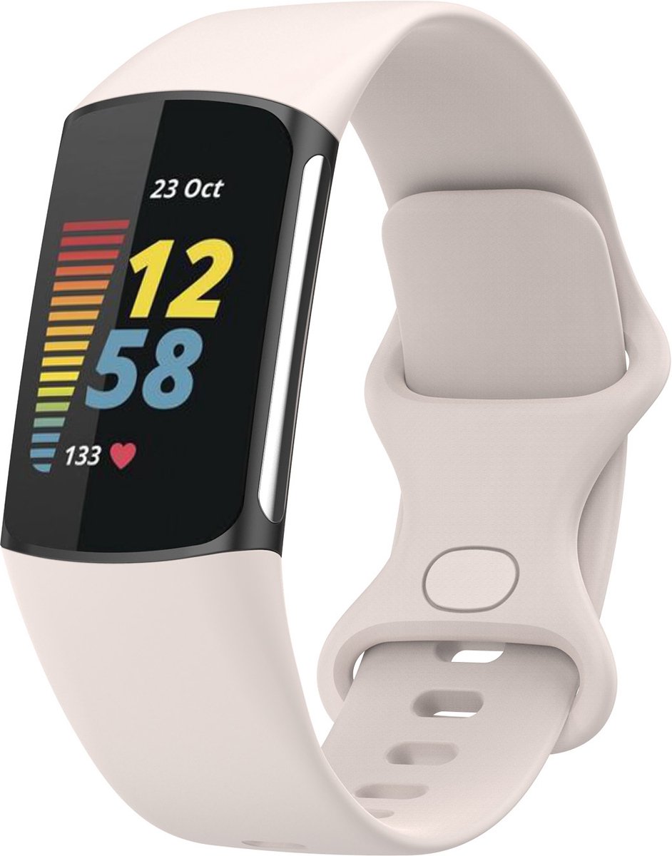 123watches sport band - beige - ML - Geschikt voor Fitbit Charge 5 & 6