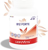 B12 Forte | 60 plantaardige capsules | Draagt bij tot de vermindering van vermoeidheid en de goede werking van het zenuwstelsel | Made in Belgium | LEPIVITS