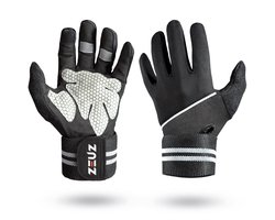 ZEUZ Sport & Fitness Handschoenen Heren & Dames - Gloves voor Krachttraining & CrossFit – Volledige Bescherming Vingers - Grijs & Zwart - Maat L