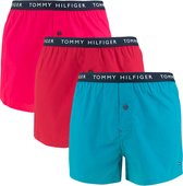 Tommy Hilfiger 3P essential woven boxers roze & blauw - L