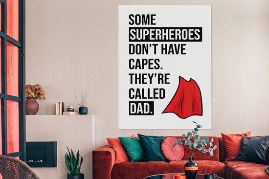 Tableau Toile Cadeau Père - Vaderdag - Dire - 120x160 cm - Décoration murale XXL