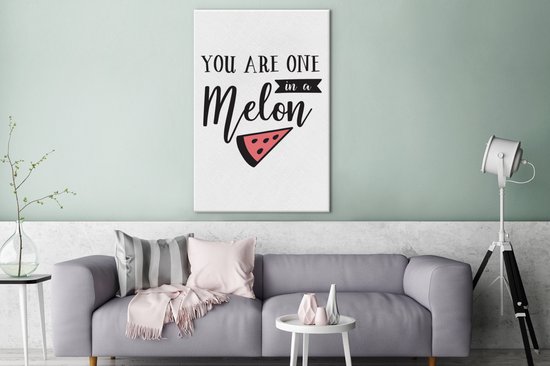 Tableau Peinture Citations - Proverbes - Tu es un dans un melon - 90x140 cm - Décoration murale