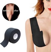 Boob Tape set - 5 meter lang - Push Up Bra - Fashion Tape - BH Tape - Plak BH - BH accessoire - Zwart