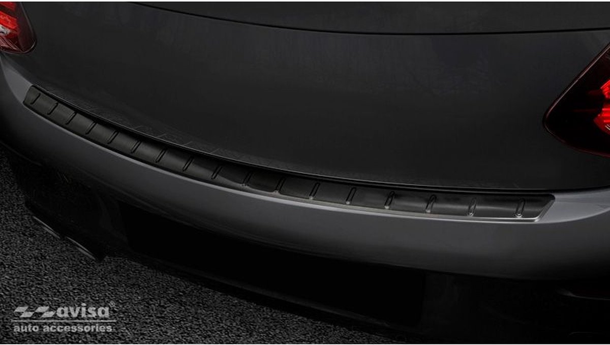 Zwart RVS Achterbumperprotector Mercedes C-Klasse C205 Coupe AMG 2015-2021 'Ribs'