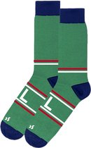 dstinctive - kerst sokken met personalisatie / initiaal / letter - L -  strepen - maat 41-49