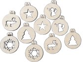 Era Wood - houten ornamenten - 3mm berken - geschuurd - hangers - kerstballen - Kerstornament - Kerstboom