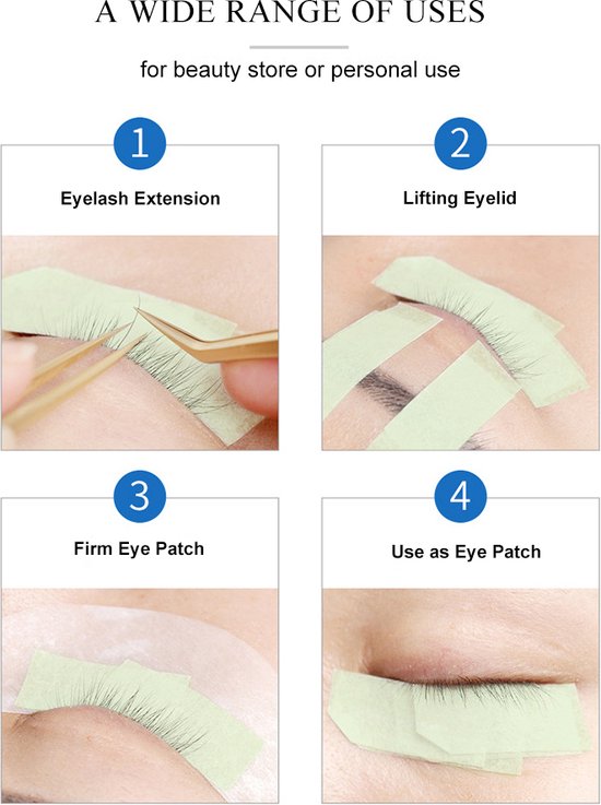 Lashes & More - Ruban pour cils violet (9 mètres) - Extensions de cils - Ruban pour cils - Ruban de beauté - Ruban médical - Outil pour cils - Hyperallergénique - Respectueux de la peau - Tape - Tape non tissé