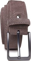 QUAMOD Riem Heren Suède Riem Heren 4 cm (40 mm) breed | Suède met geschenkverpakking milieuvriendelijk en eerlijk geproduceerd | GRIJS (XX-Large) 115 CM