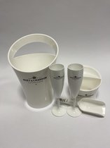 Moët & Chandon Ice Imperial koeler / Ice bucket inclusief 6 transparante flute glazen / Luxe Wijnkoeler en Champagneglas 6x