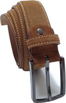 QUAMOD Riem Heren Suède Riem Heren 4 cm (40 mm) breed | Suède met geschenkverpakking milieuvriendelijk en eerlijk geproduceerd | COGNAC (XX-Large) 115 CM