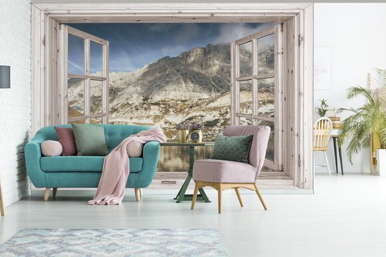 Papier peint - Papier peint photo peint Transparent - Water - Montagnes - Largeur 450 cm x hauteur 300 cm