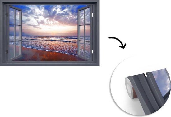 Papier peint - Papier peint photo murale Transparente - Mer - Plage - Largeur 450 cm x hauteur 300 cm