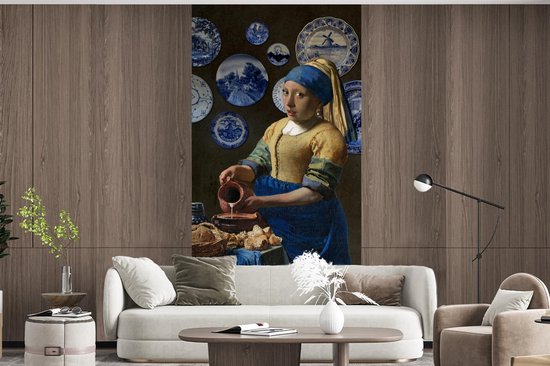 Papier Peint - Papier Peint Papier peint photo Melkmeisje - Jeune Fille à la Perle - Vermeer - Largeur 120 cm x Hauteur 240 cm