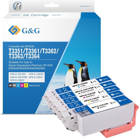 G&G Epson 33 XL - Huismerk Inktcartrdige - Multipack - Zwart