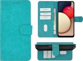 Hoesje Samsung Galaxy A03s - Bookcase - Pu Leder Wallet Book Case Turquoise Cover