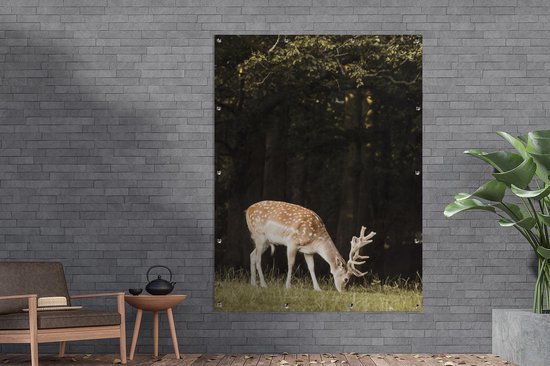 Décoration murale exterieur Cerf au pâturage - 120x160 cm
