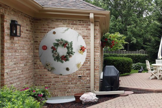 Garden Circle Winter - Noël - Couronne - 120x120 cm - Affiche jardin - XXL