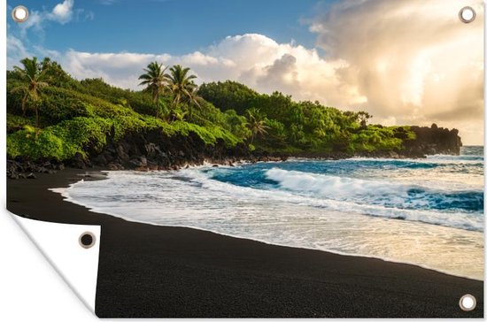 Muurdecoratie Hawaii - Strand - Eiland - 180x120 cm - Tuinposter - Tuindoek - Buitenposter