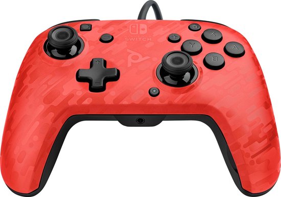 PDP Gaming Faceoff Deluxe+ Audio Wired Controller - Red Camo (Nintendo Switch/Switch OLED) - PDP