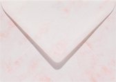 Papicolor 40x luxe wenskaart enveloppen B6 125x180mm - 12,5x18cm - 90 grams wit-roze marmer papier