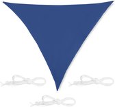 Relaxdays Schaduwdoek driehoek - zonwering doek - spanzeil - div. groottes - donkerblauw - 3 x 3 x 3 m