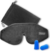 Dieux® - Luxe 3D Slaapmasker - Zwart - Oogmasker - Nachtmasker - 100% Verduisterend – Slapen - Incl. Oordoppen en Opbergzakje – Slaap – Reismasker – Powernap – Yoga – Reizen - Slaa