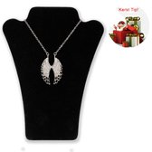 Halsketting display met ketting Angel Wings Diamond-strass-verzilverd-nikkelvrij-kerstkado- bijoux-Moederdag