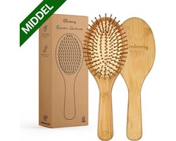 Bamboozy Bamboe Haarborstel Middel Ovaal plasticvrij biologisch zero waste milieuvriendelijk